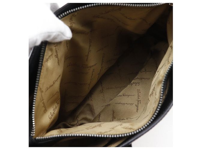 Borsa Salvatore Ferragamo Gancini Saffiano Nero - vista 8