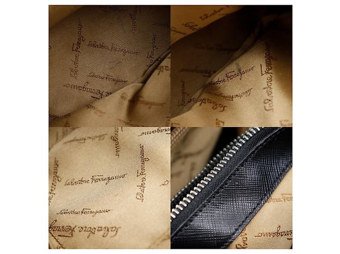 Borsa Salvatore Ferragamo Gancini Saffiano Nero - vista 9