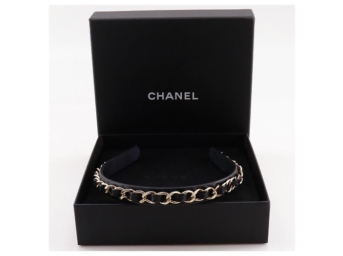 Chanel Coco Mark Haarband aus Lammleder Schwarz - Ansicht 12