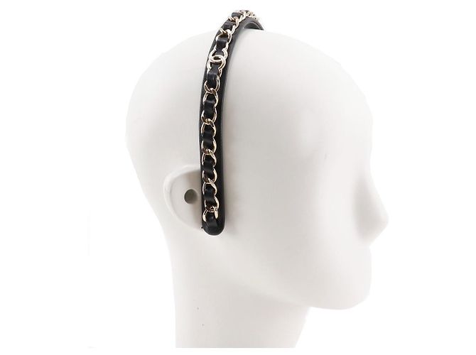 Chanel Coco Mark Haarband aus Lammleder Schwarz - Ansicht 2