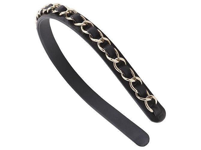 Chanel Coco Mark Haarband aus Lammleder Schwarz - Ansicht 3