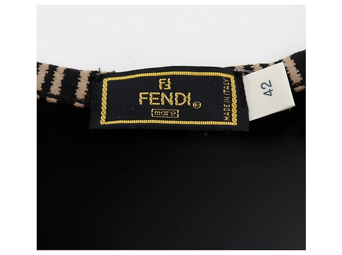 Camiseta de viscose com logo Fendi Preto - vista 12