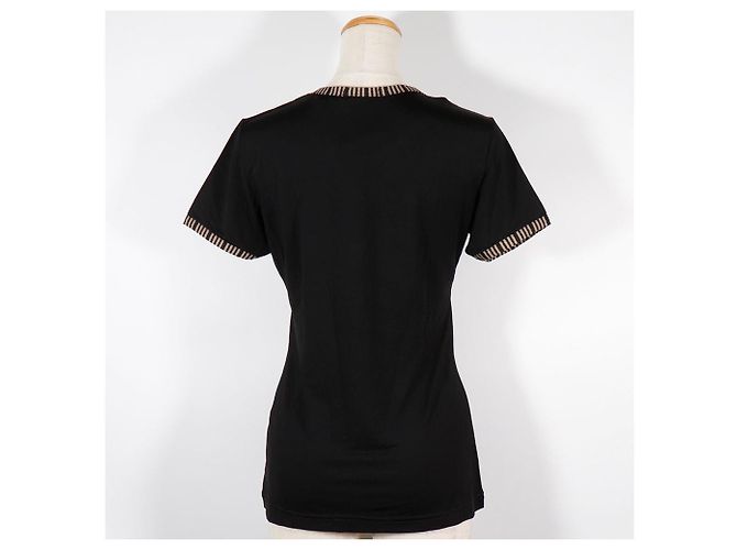 Camiseta de viscose com logo Fendi Preto - vista 3