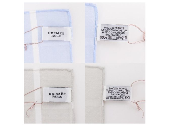 Hermès Set de 2 pañuelos de algodón Jacquard H Hermes Gris - vista 18
