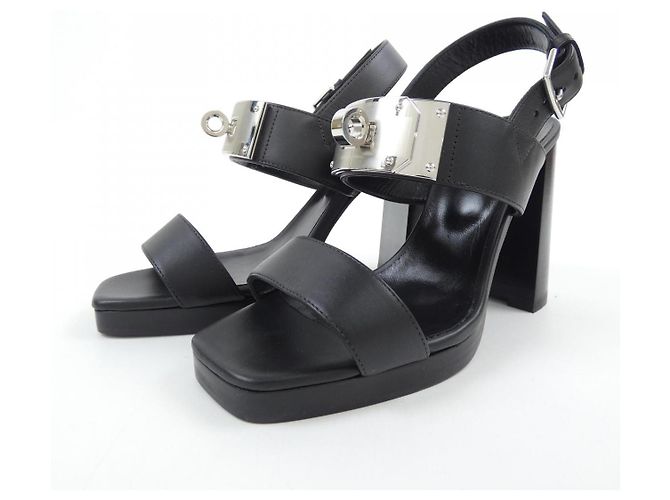 Hermès Sandali Hermes Ilona Kelly Buckle Nero - vista 3