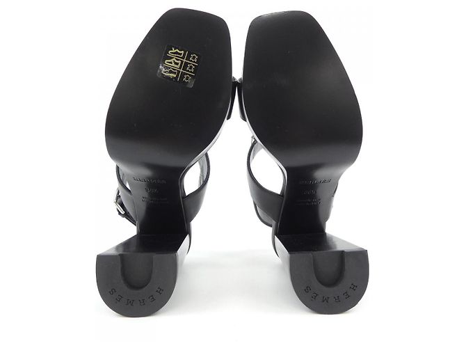 Hermès Sandali Hermes Ilona Kelly Buckle Nero - vista 4