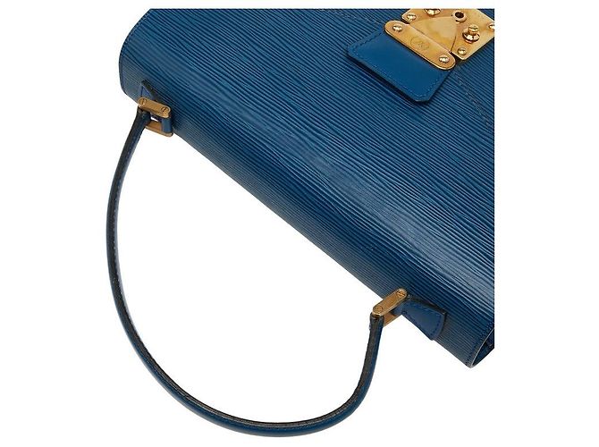 Borsa Louis Vuitton Concorde in pelle Epi Blu - vista 12