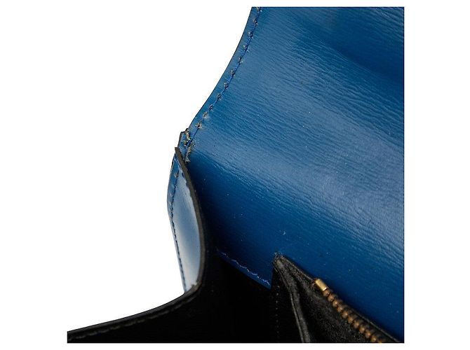 Borsa Louis Vuitton Concorde in pelle Epi Blu - vista 8