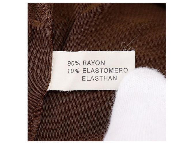 T-shirt en rayonne avec logo Fendi Marron - vue 10
