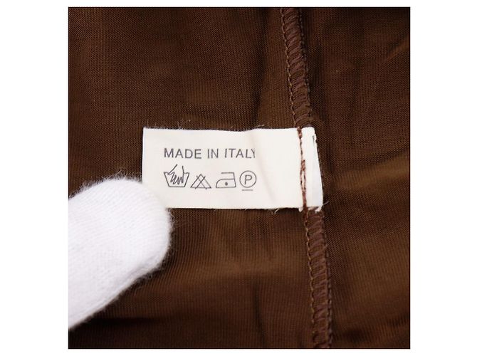 T-shirt en rayonne avec logo Fendi Marron - vue 11