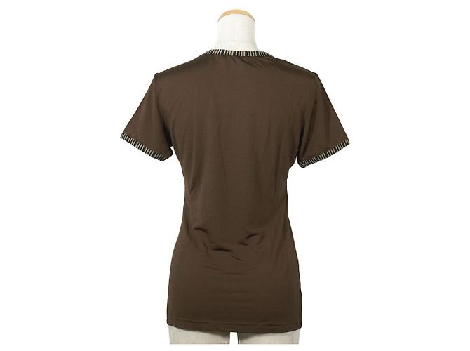 T-shirt en rayonne avec logo Fendi Marron - vue 3