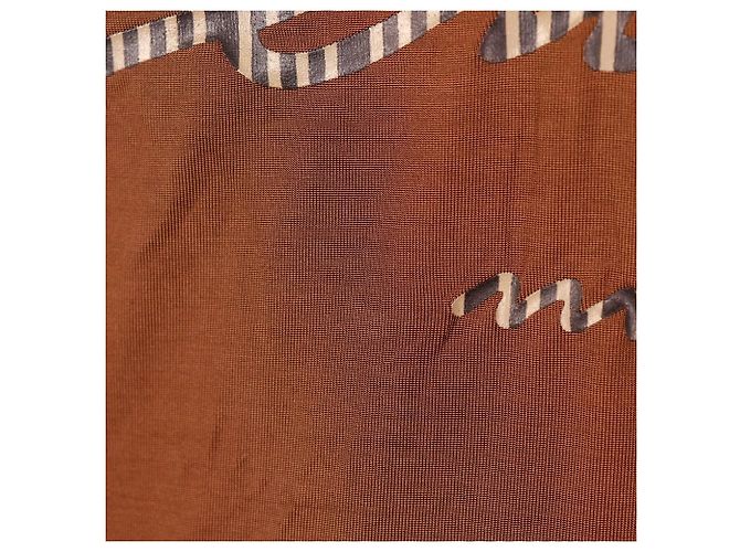 T-shirt en rayonne avec logo Fendi Marron - vue 6