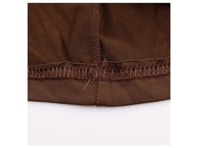 T-shirt en rayonne avec logo Fendi Marron - vue 8