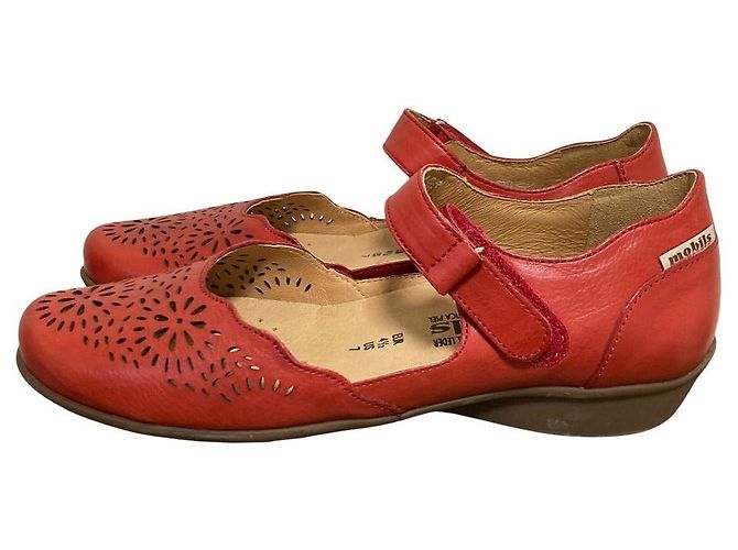 Autre Marque Sandali Mary Jane in pelle mobils Rosso - vista 3