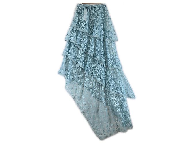 Falda de encaje y poliamida Gucci Azul - vista 2