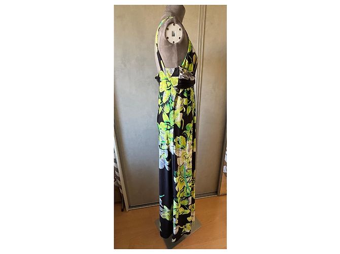 Roberto Cavalli Maxikleid mit Blumenprint Schwarz Mehrfarben Grün - Ansicht 5