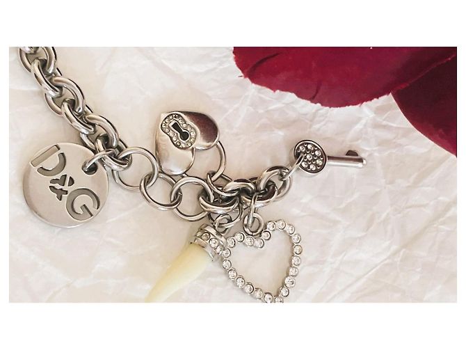 Dolce & Gabbana Bracciale Charms I Love D&G Argento - vista 10