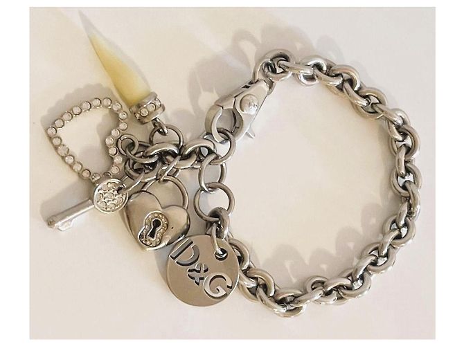 Dolce & Gabbana Bracciale Charms I Love D&G Argento - vista 7
