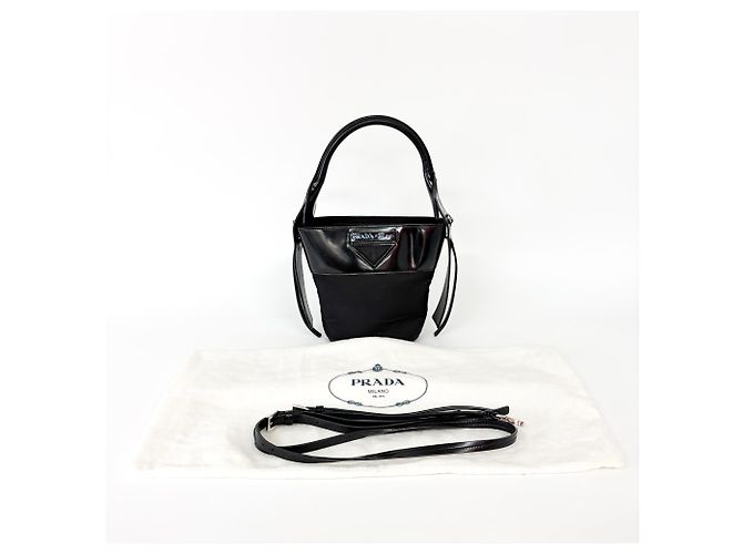 Prada Ouverture Bucket Tessuto Nero - vista 2