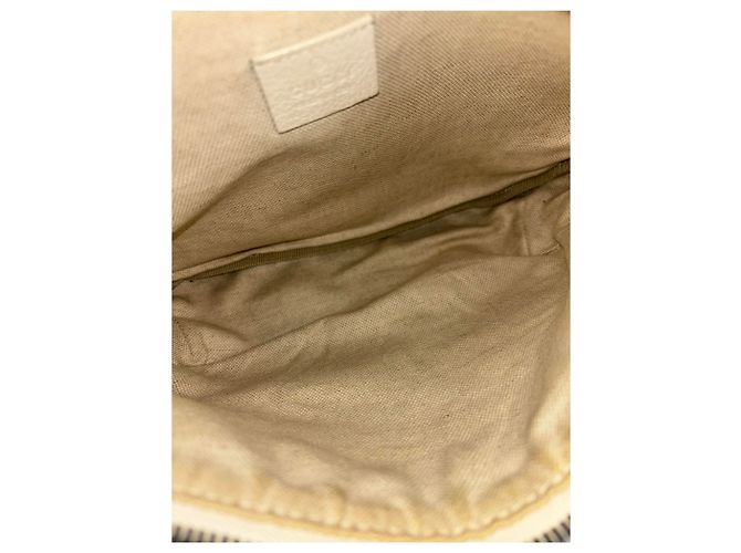 Cintura in pelle stampata Gucci Logo Medium Bianco - vista 6