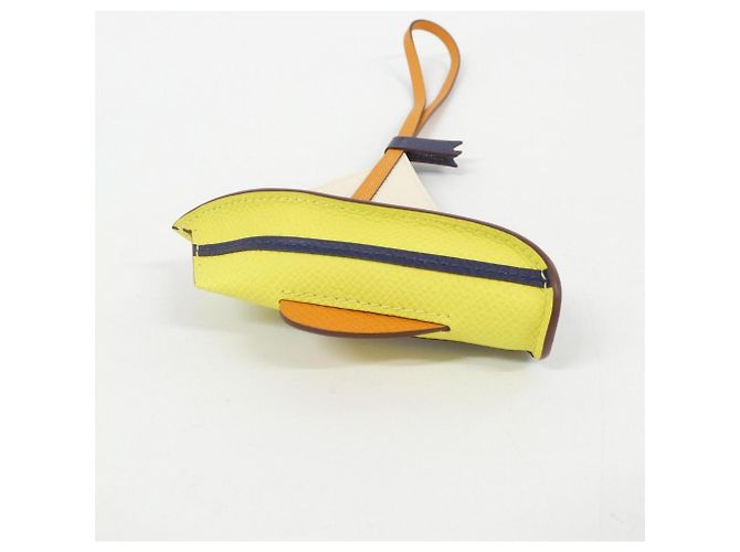Charm per borsa Hermès in pelle fauve lime arancio giallo Rosso D'oro Arancione - vista 3