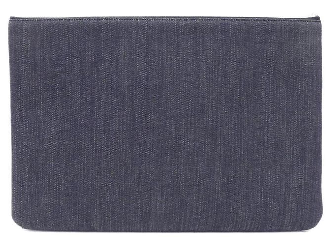 Chanel Deauville Line 80117 Handtasche Pouch Orange Marineblau - Ansicht 2