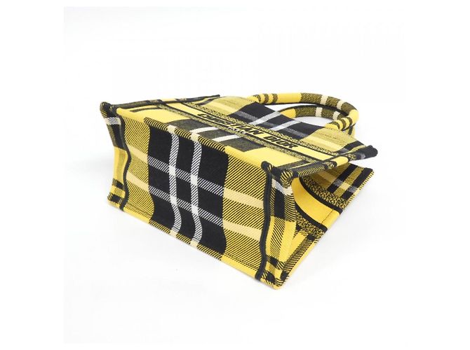 Borsa Christian Dior Book Tote Small Nero Giallo - vista 3