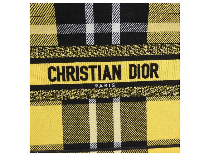 Borsa Christian Dior Book Tote Small Nero Giallo - vista 4