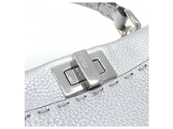 Borsa Fendi SELLERIA Peekaboo Mini Argento - vista 3