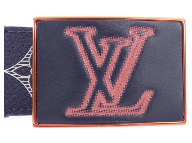 Louis Vuitton M0049 Standard Gürtel Weiß Marineblau - Ansicht 2