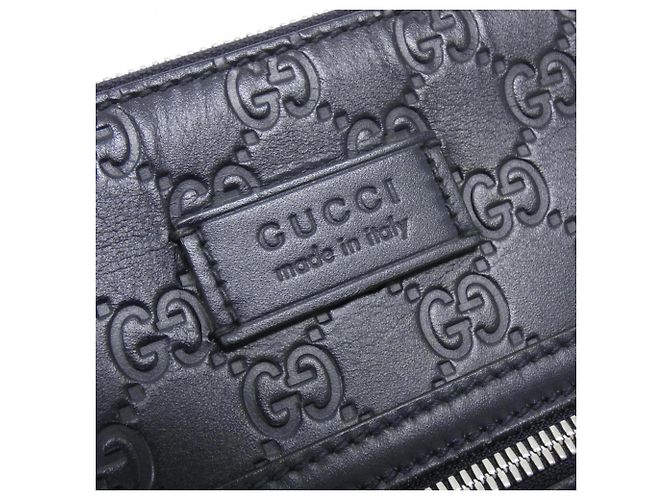 Borsa a tracolla Gucci GG in pelle blu navy - vista 4