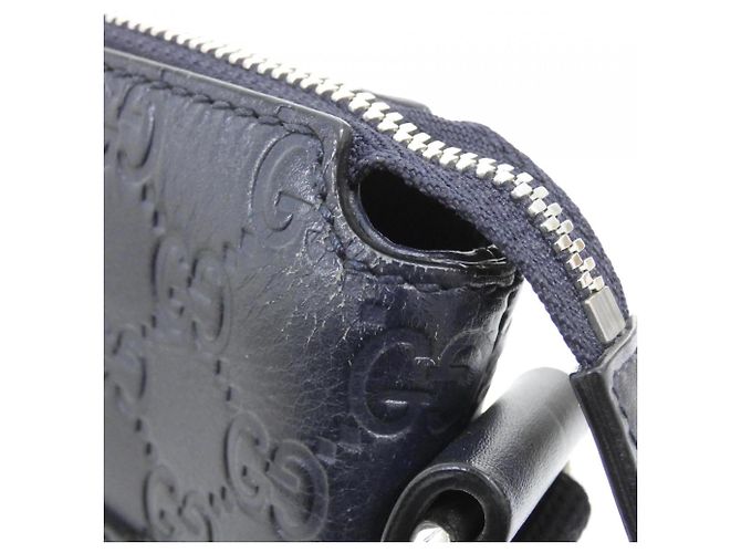 Borsa a tracolla Gucci GG in pelle blu navy - vista 5