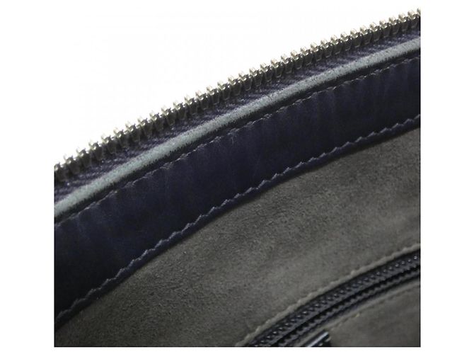 Borsa a tracolla Gucci GG in pelle blu navy - vista 9