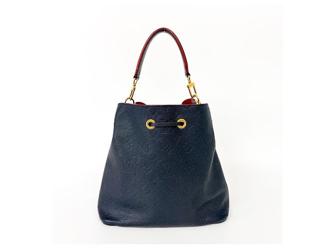 Néonoé Louis Vuitton NeoNoe Monogram Empreinte Leather MM Blu navy - vista 3