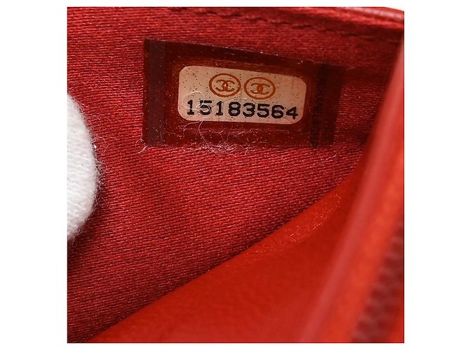 Wallet On Chain Cartera con cadena Chanel Camellia de piel Roja - vista 5