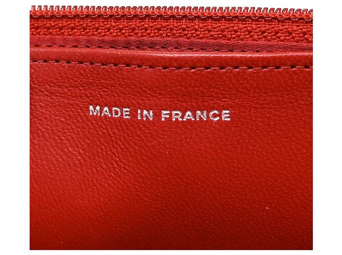 Wallet On Chain Cartera con cadena Chanel Camellia de piel Roja - vista 7