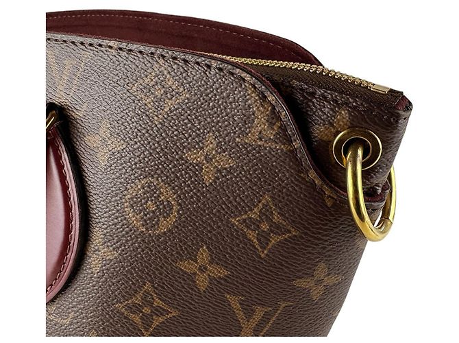 Louis Vuitton Monogram Shoulder Bag Brown Dark red - view 7