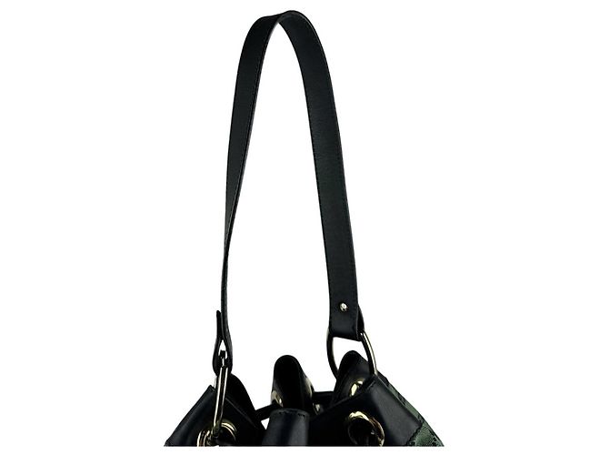 Borsa a tracolla Gucci GG Canvas e pelle Nero Verde - vista 11