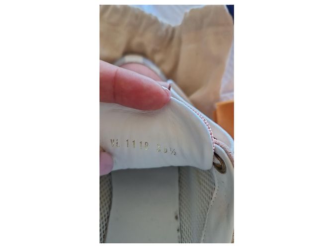 Sneakers Basse Louis Vuitton Rosa Damier Azur Bianco Beige - vista 3