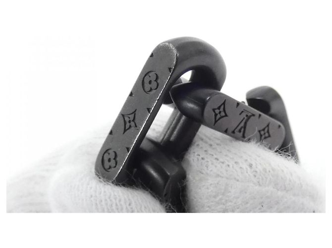 Collana a catena Monogram Louis Vuitton Nero Argento - vista 3
