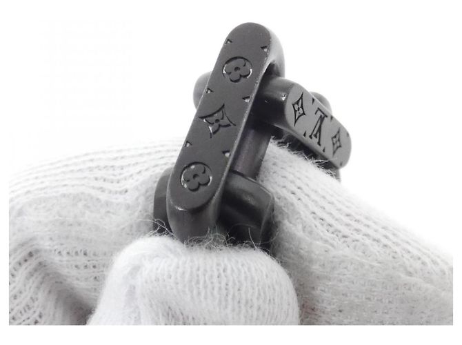 Collana a catena Monogram Louis Vuitton Nero Argento - vista 4