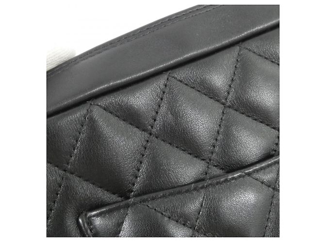Borsa a tracolla Chanel Cambon Line 28120 Nero Bianco - vista 6