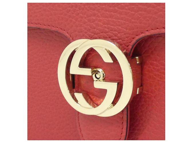 Bolsa de ombro em couro vermelho Gucci 510304 CAO0G - vista 4