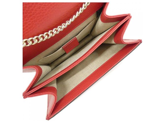 Bolsa de ombro em couro vermelho Gucci 510304 CAO0G - vista 8