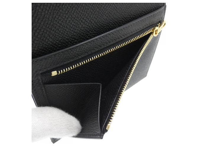 Cartera Compacta Hermès Bearn Negro - vista 5