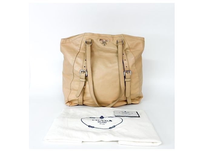 Sac Tote Prada Vitello Daino Vitello Daino Medium Beige - vue 2