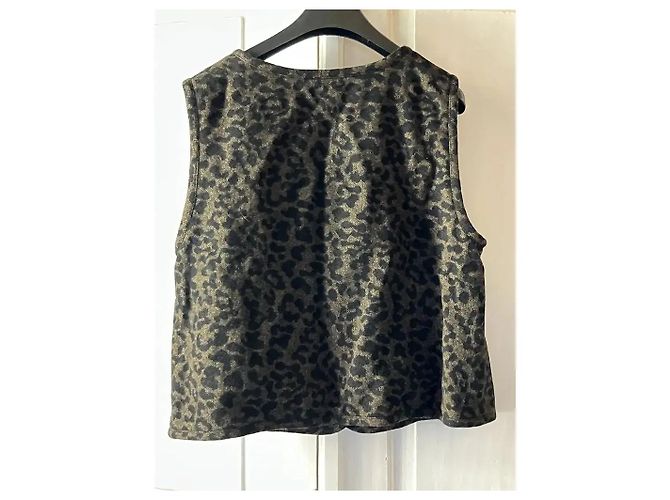 Chaleco Marius Balzac Paris estampado de leopardo Castaño Negro - vista 12
