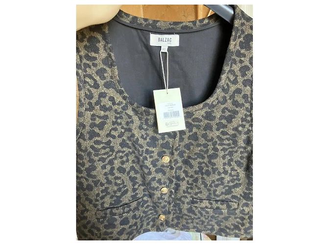 Chaleco Marius Balzac Paris estampado de leopardo Castaño Negro - vista 2