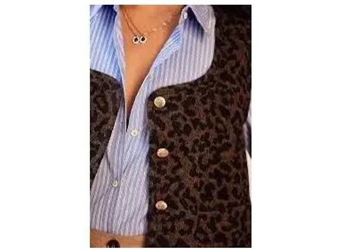 Chaleco Marius Balzac Paris estampado de leopardo Castaño Negro - vista 5