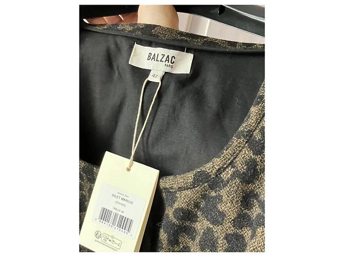 Chaleco Marius Balzac Paris estampado de leopardo Castaño Negro - vista 7